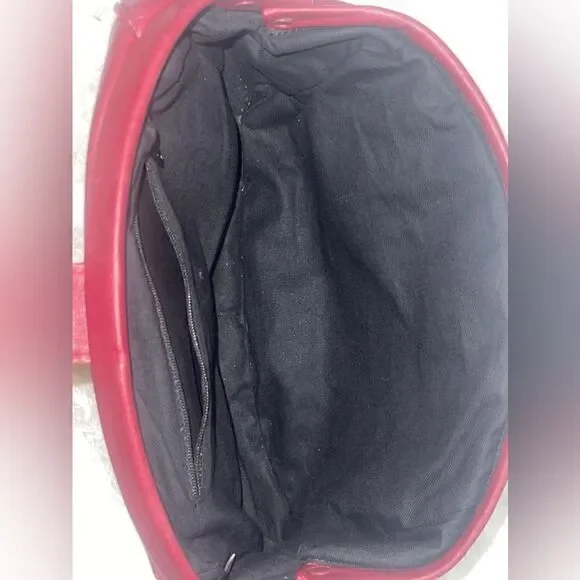 Stylish Vintage Red Leather Shoulder Bag by Worthington - Picture 4 of 4